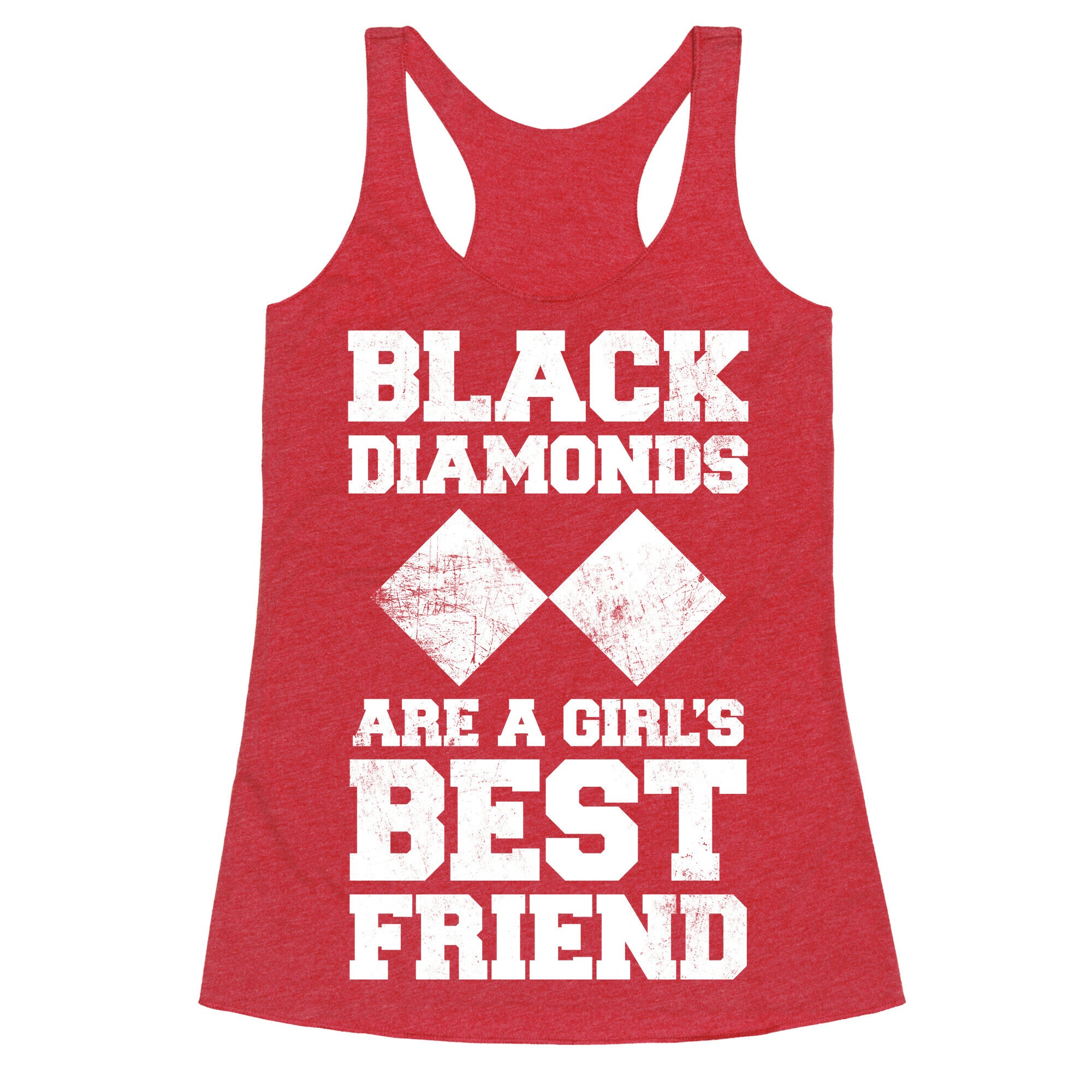 Black Diamonds Are A Girl's Best Friend (White Ink) Racerback Tank